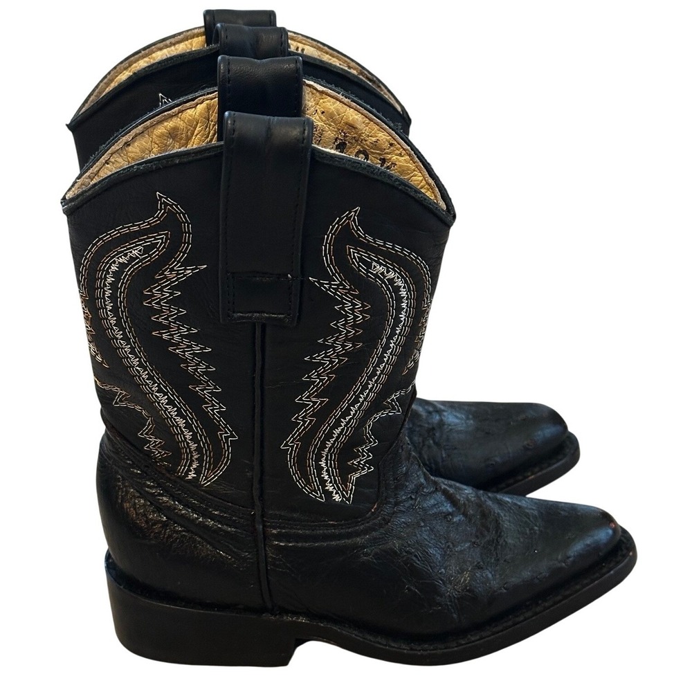 Black Western Cowboy Boots Kids 18.5